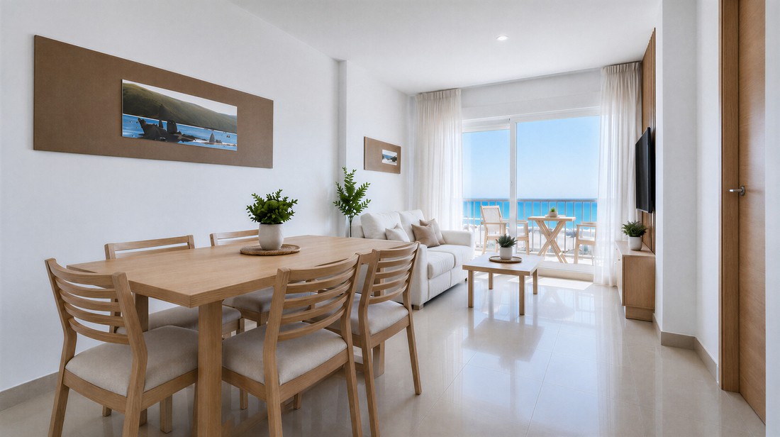 Salón con balcón gestionado por Smart Rent